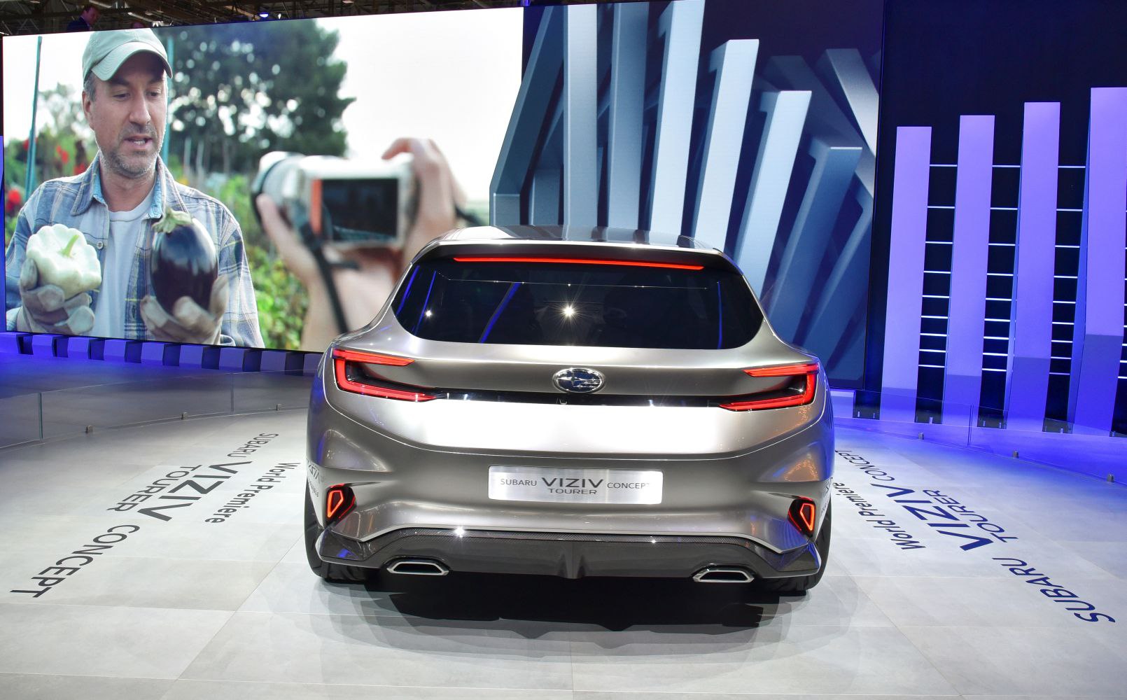 Rear view with LED tail lights and dual exhaust outlets