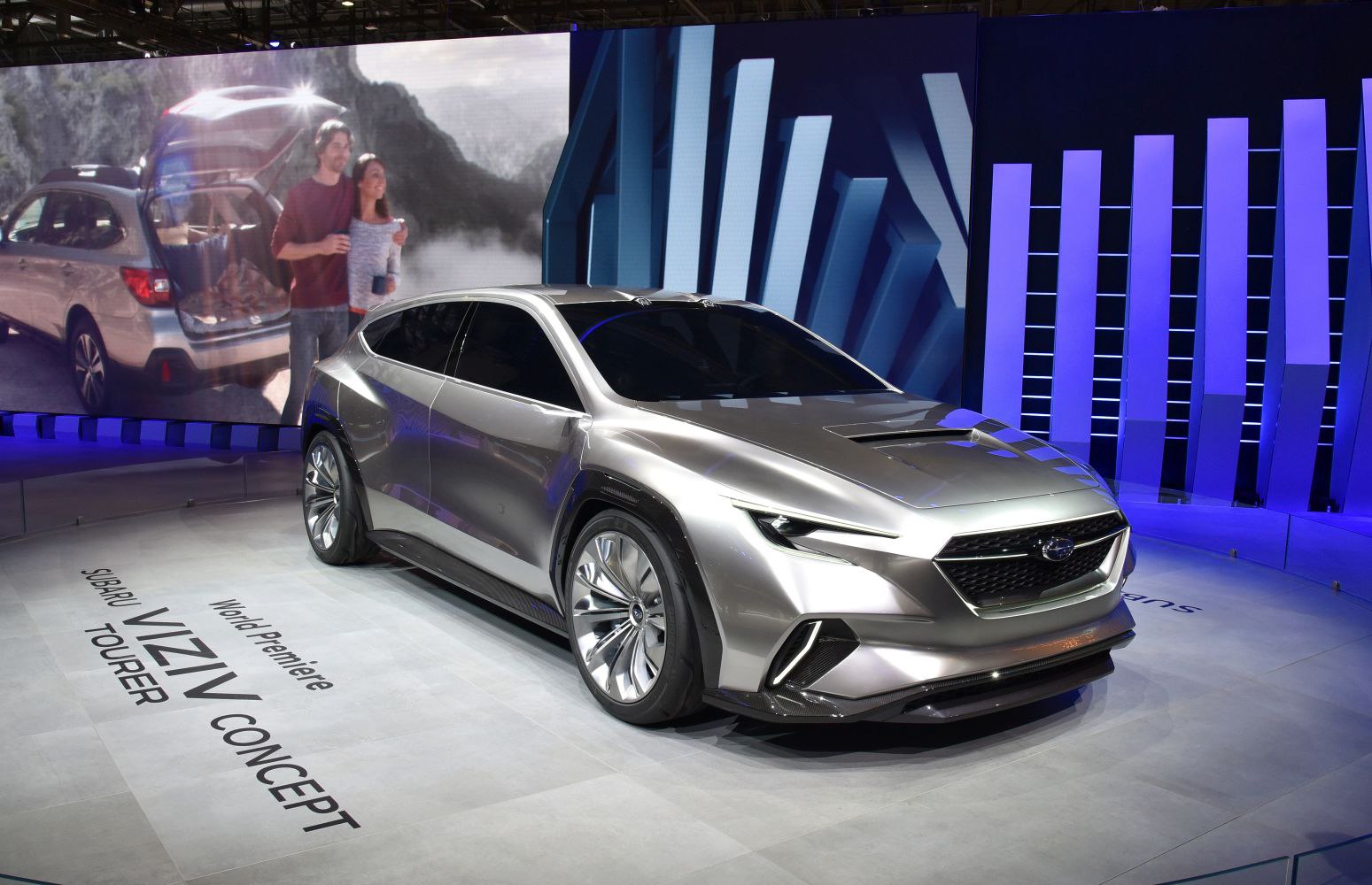 Aerodynamic hatchback concept with sharp headlights and large alloy wheels