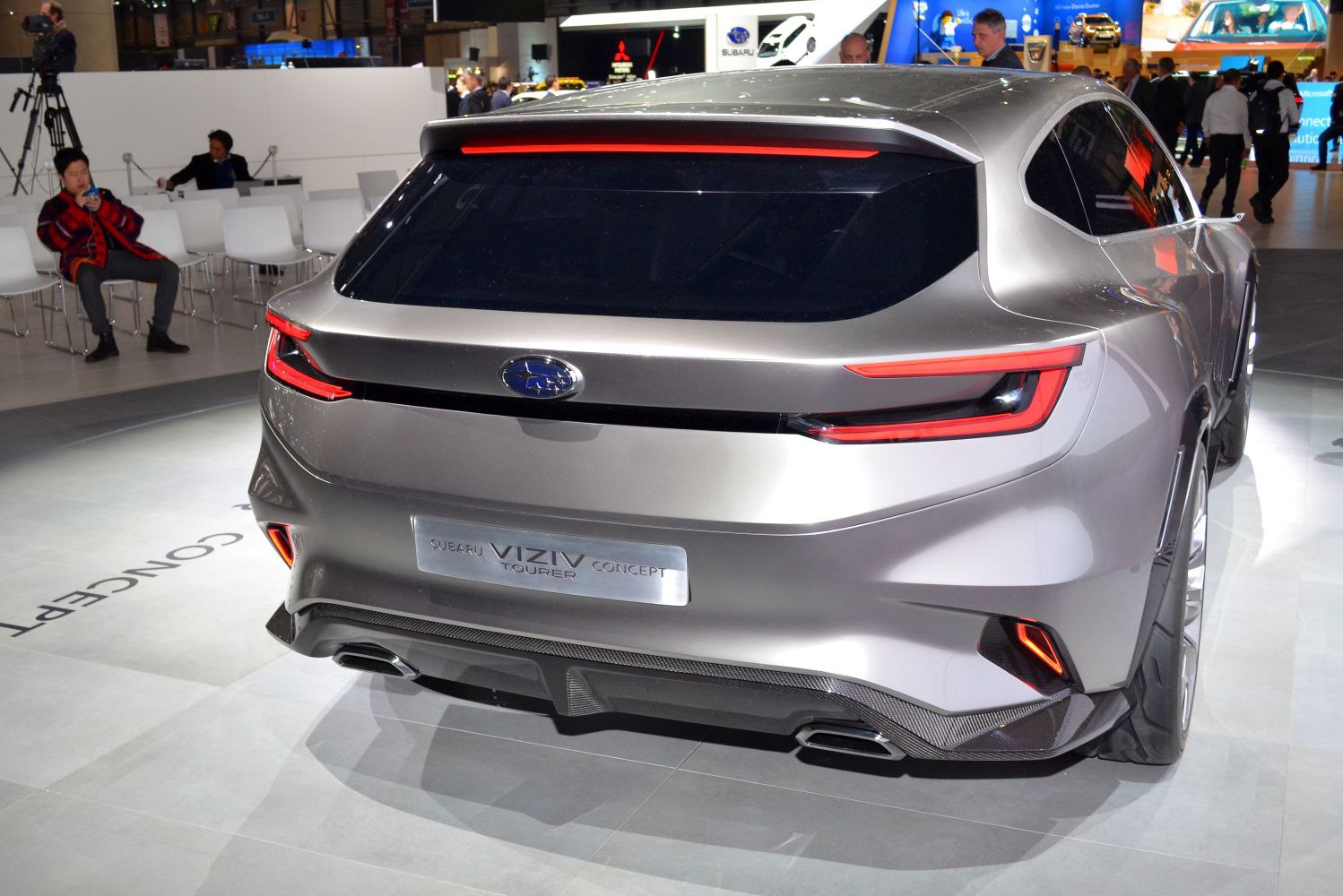 Futuristic rear design with sleek taillights and sporty diffuser.