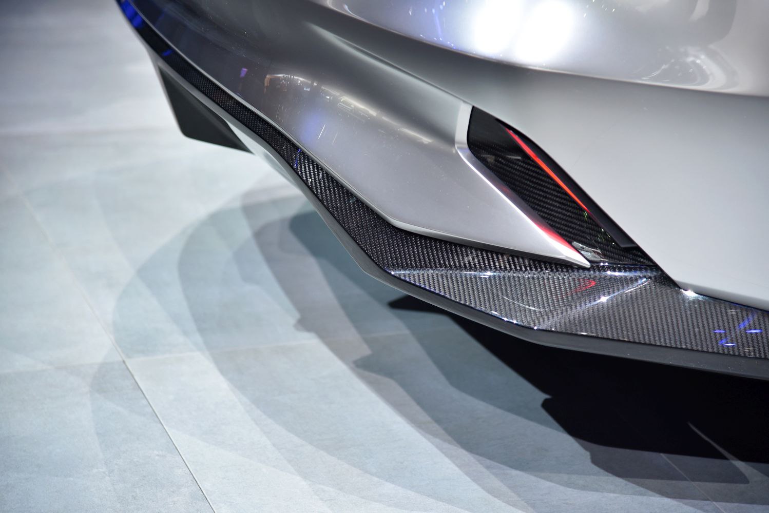 Carbon fiber rear diffuser and aerodynamic design features
