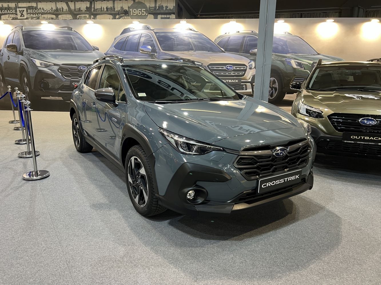 Front exterior of SUV with hexagonal grille and LED headlights