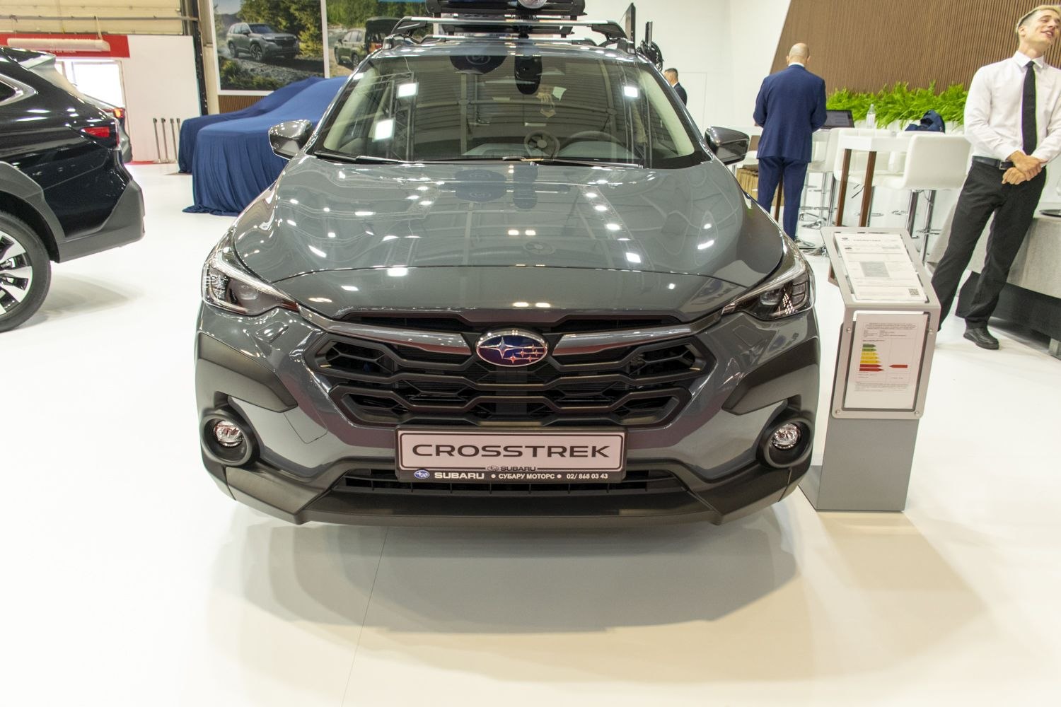Front view with hexagonal grille and fog lights