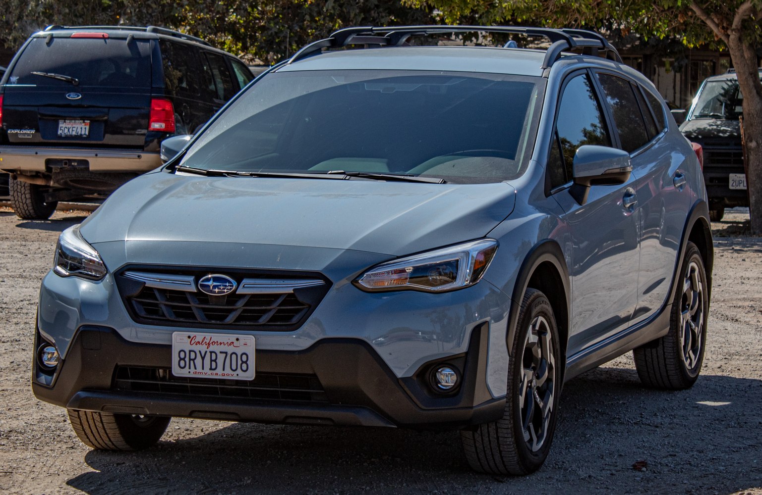 Front angle view with distinctive headlights and grille