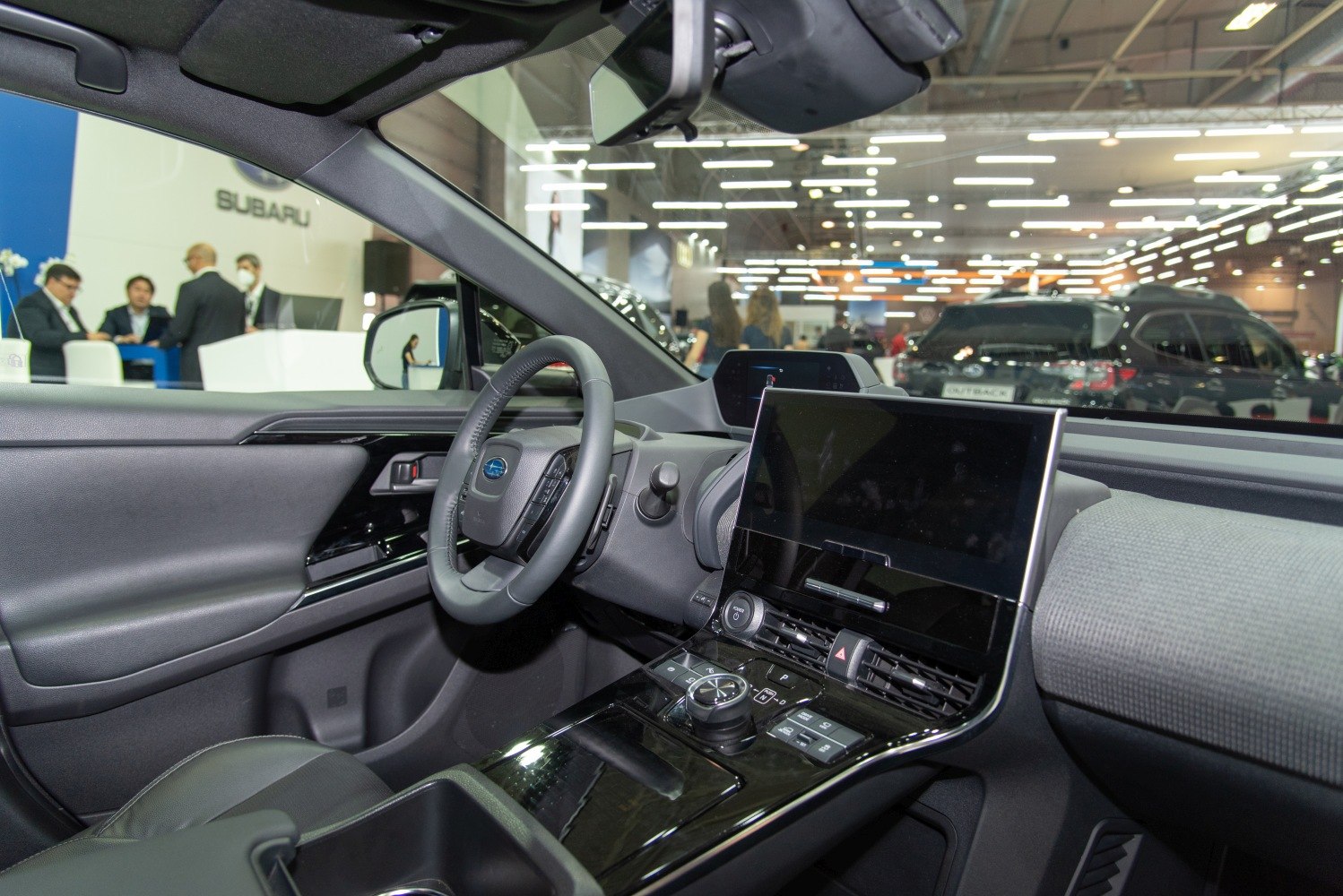 Digital dashboard and touchscreen center console with modern steering wheel