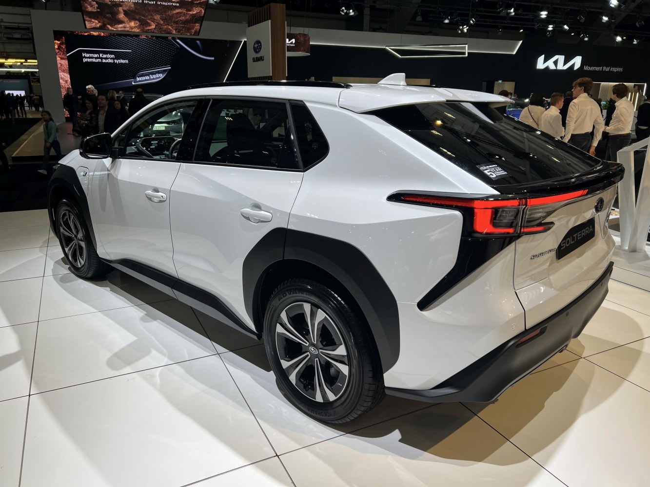 Rear side view of SUV with LED taillights and aerodynamic body