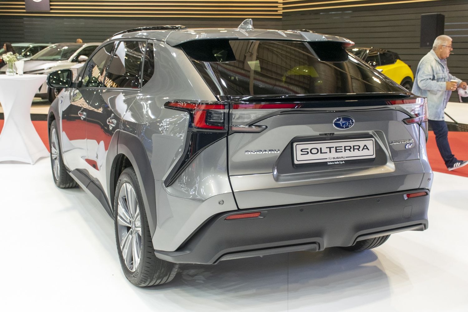 Rear view of SUV with sleek modern taillights and aerodynamic styling