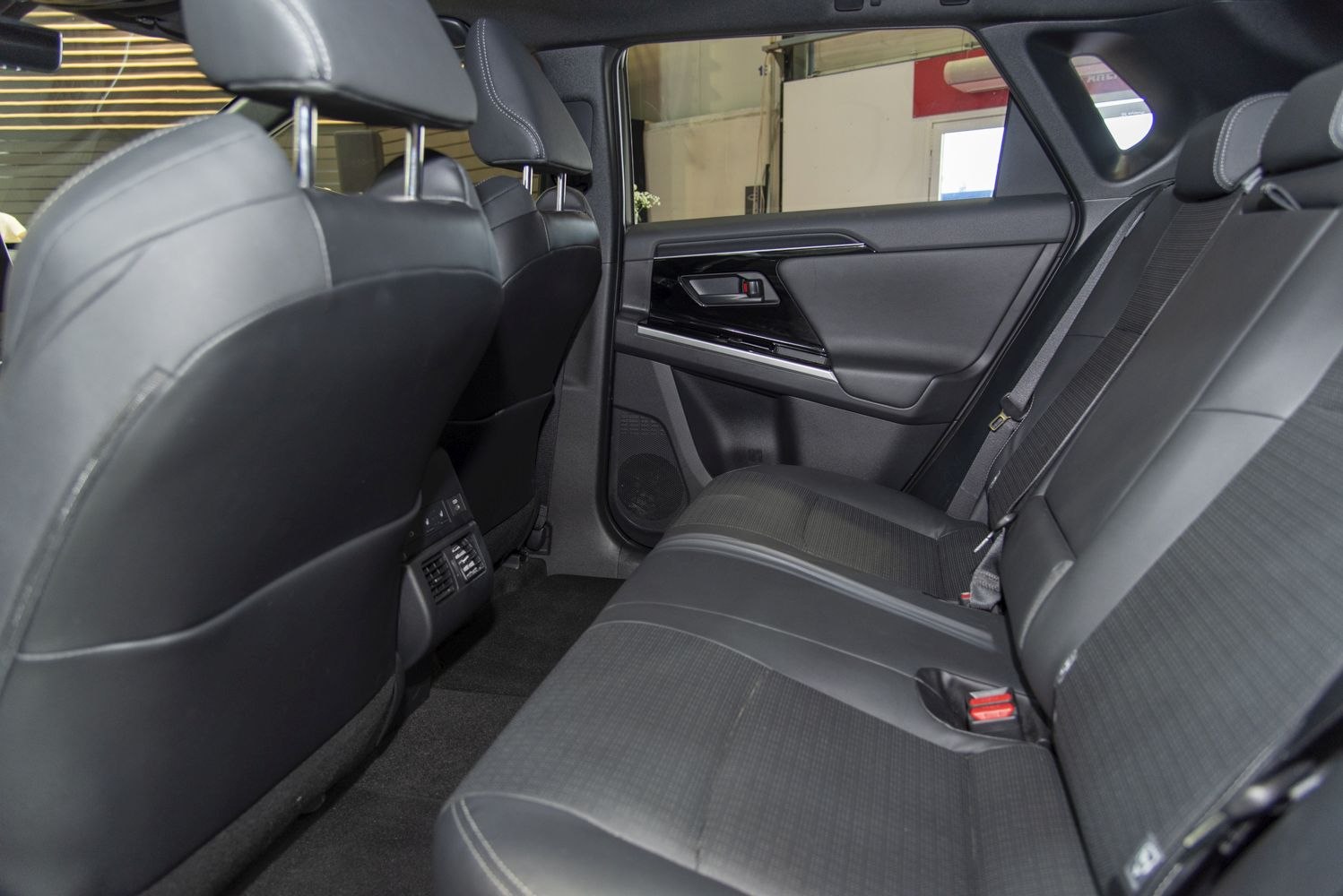 Rear passenger seating and door panel interior view