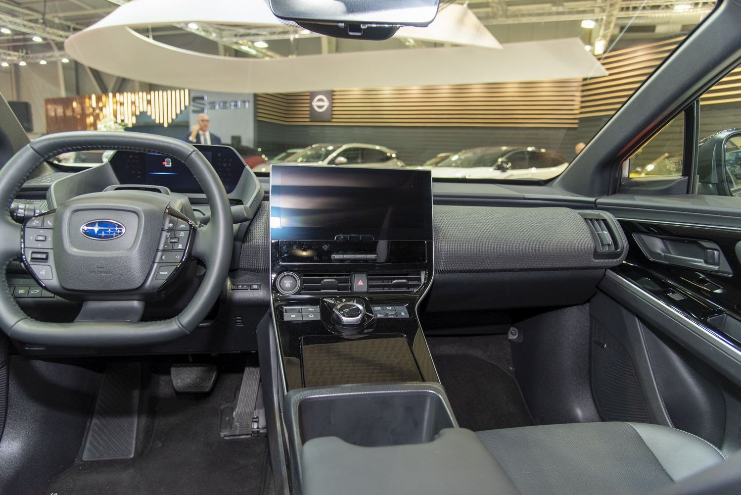 Digital instrument cluster and central touchscreen in modern SUV interior