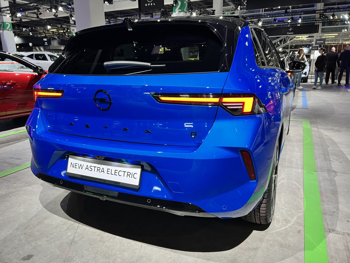Rear view with sharp LED tail lights and sleek modern hatchback styling