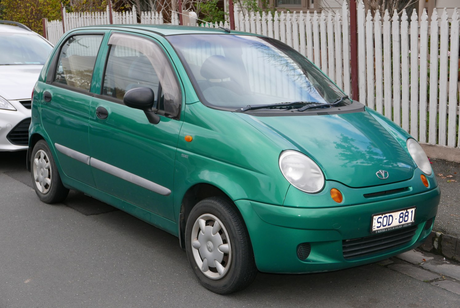 Compact hatchback with rounded front and side profile