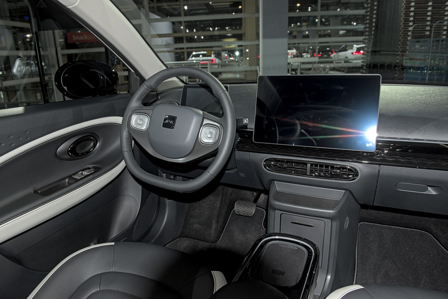 Digital dashboard and touchscreen in a modern car interior