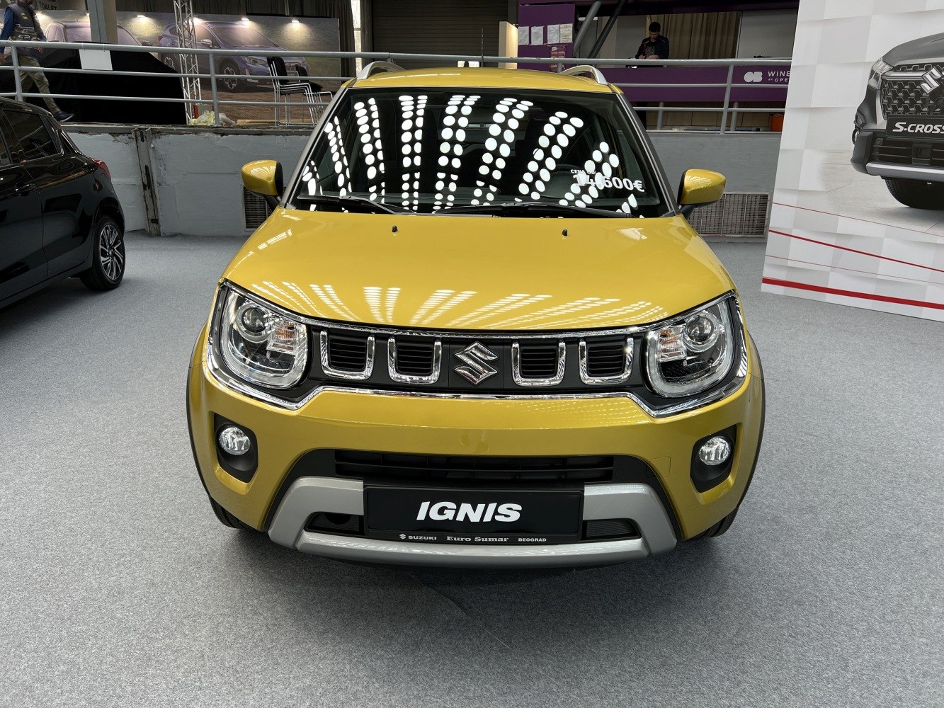 Front view with unique grille and headlight design