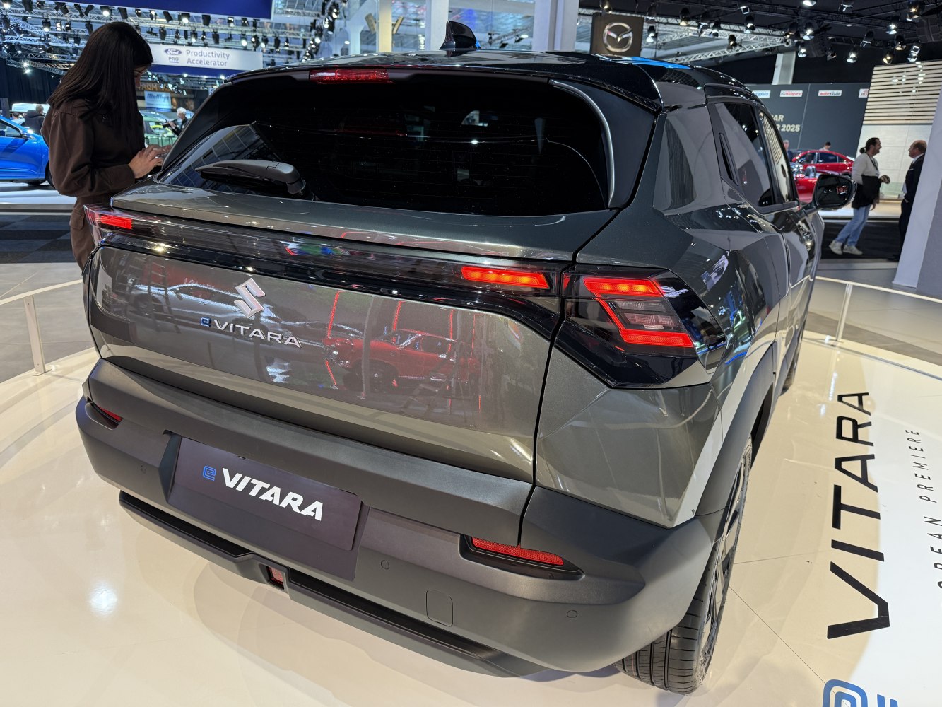 Rear view showing LED tail lights and sleek rear design