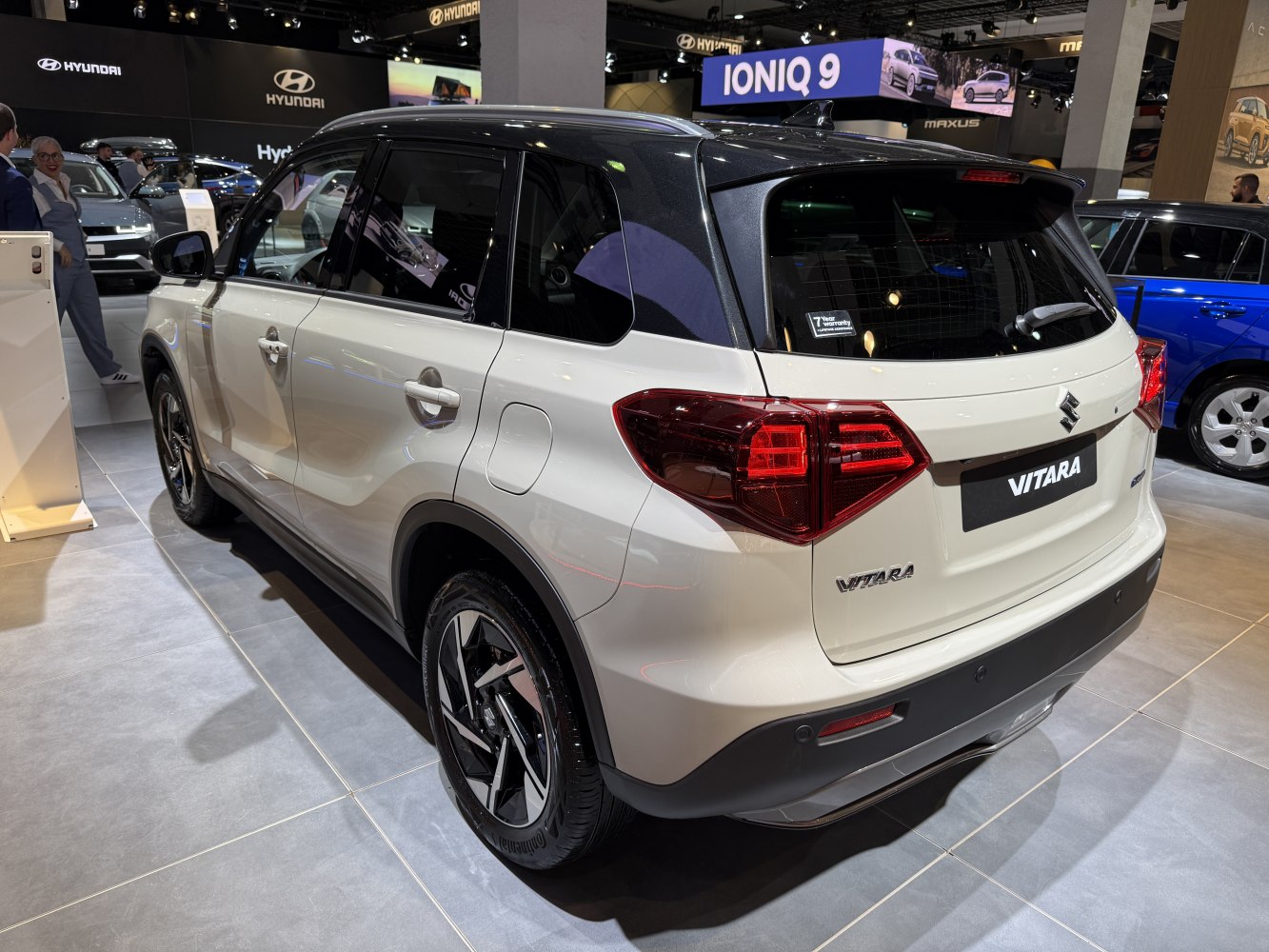 Rear view of SUV with distinctive taillights and aerodynamic design