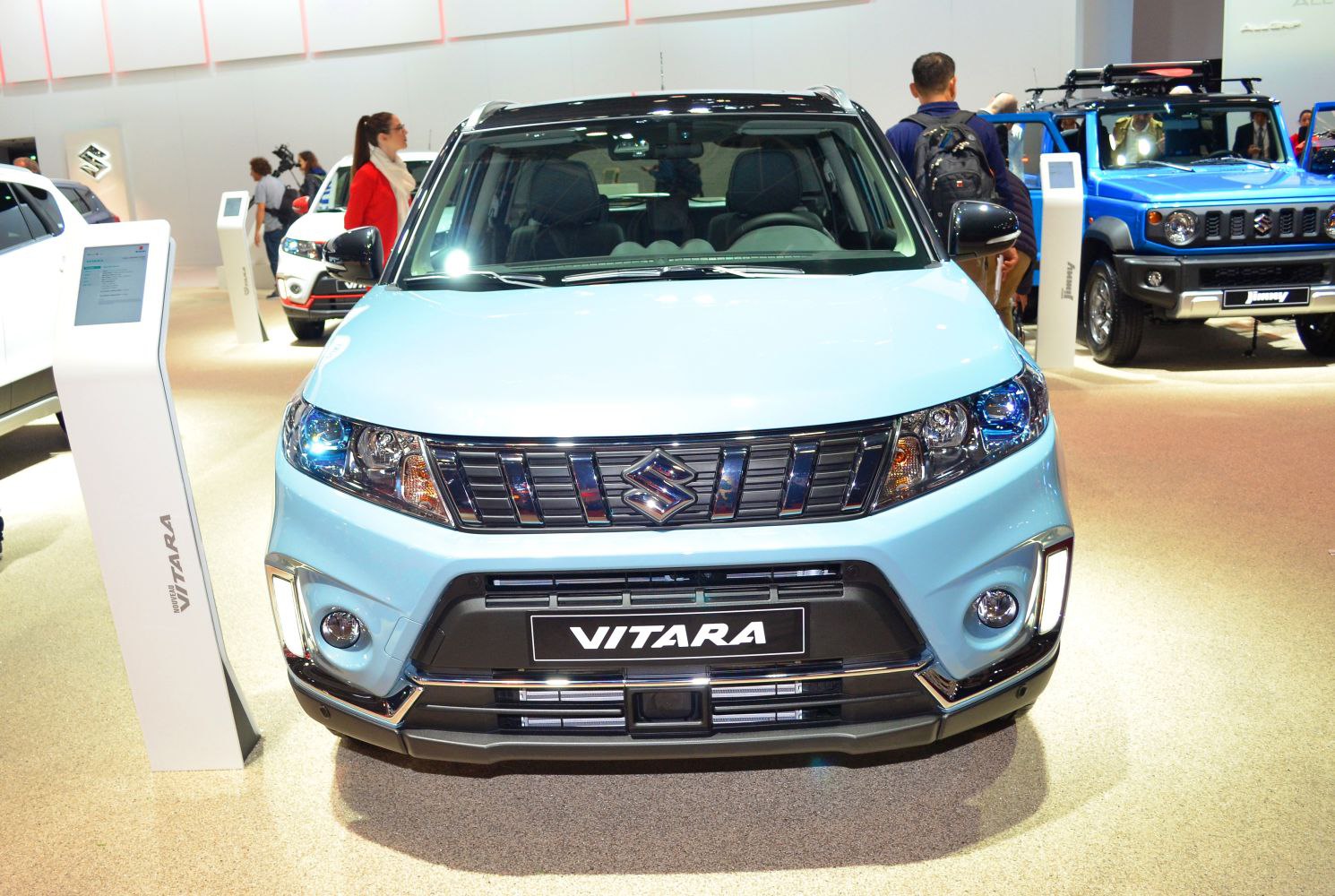 Front grille and headlights of modern SUV