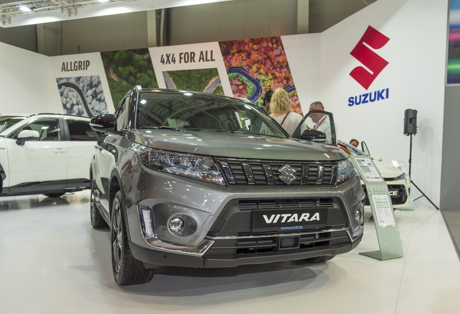 SUV front view with grille and LED headlights