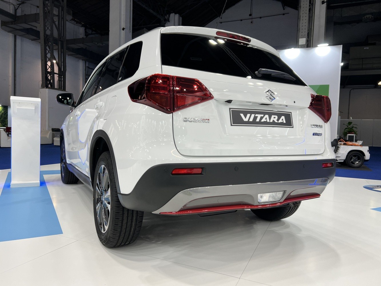 Rear of a modern compact SUV with distinct tail lights and bumper design