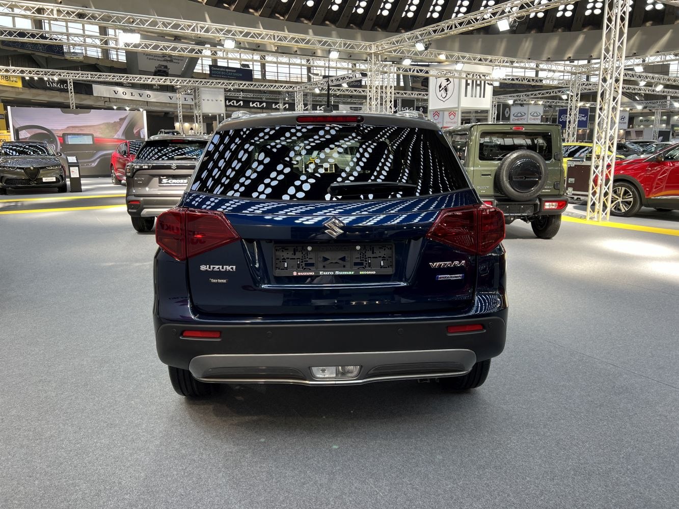 Rear view of a facelifted compact SUV with distinct taillights and rear bumper.