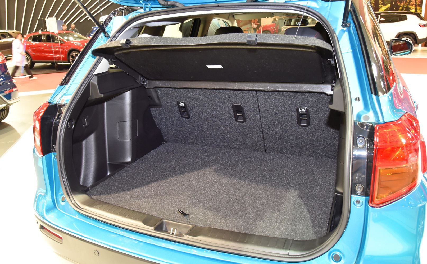 Spacious rear cargo area with foldable rear seats and hatchback design