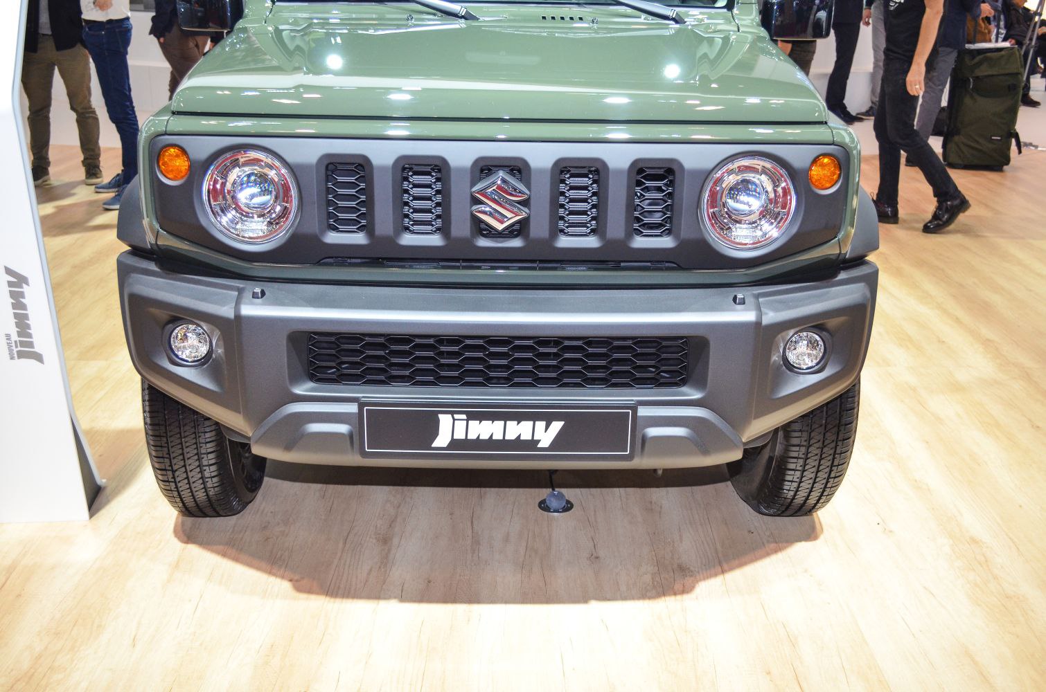 Front grille and round headlights of compact SUV