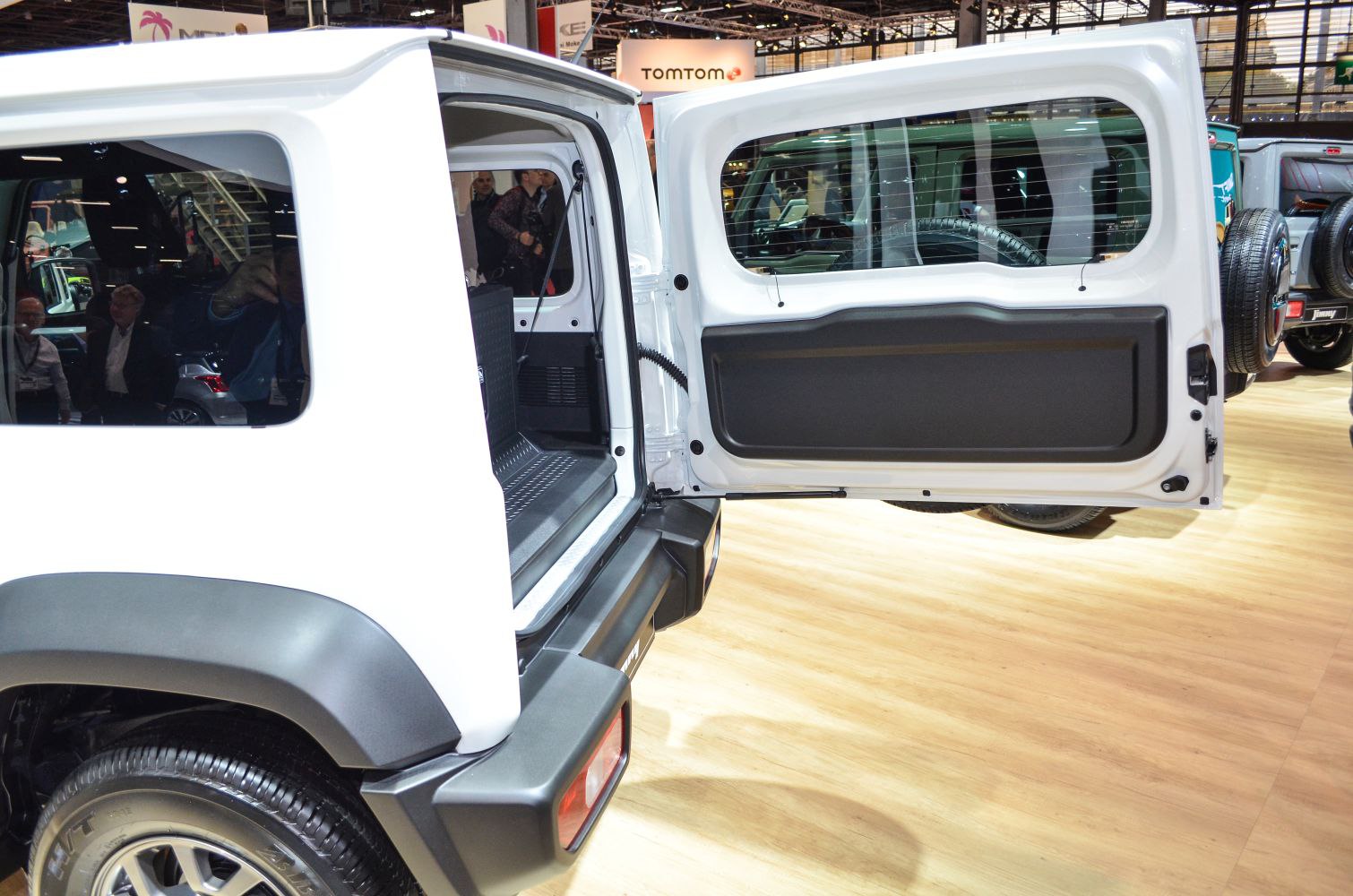 Rear door open with visible cargo space interior