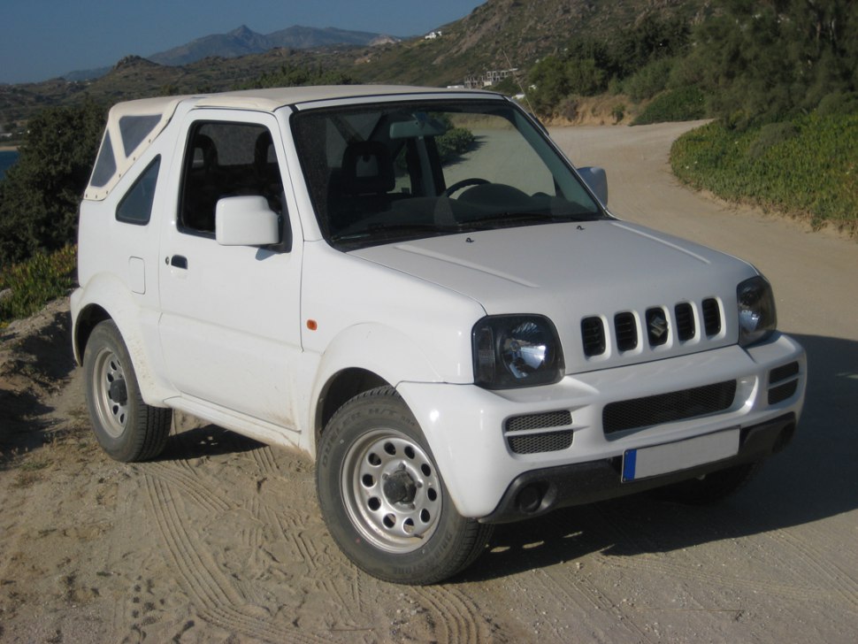 Compact off-road convertible with distinctive soft top and rugged body
