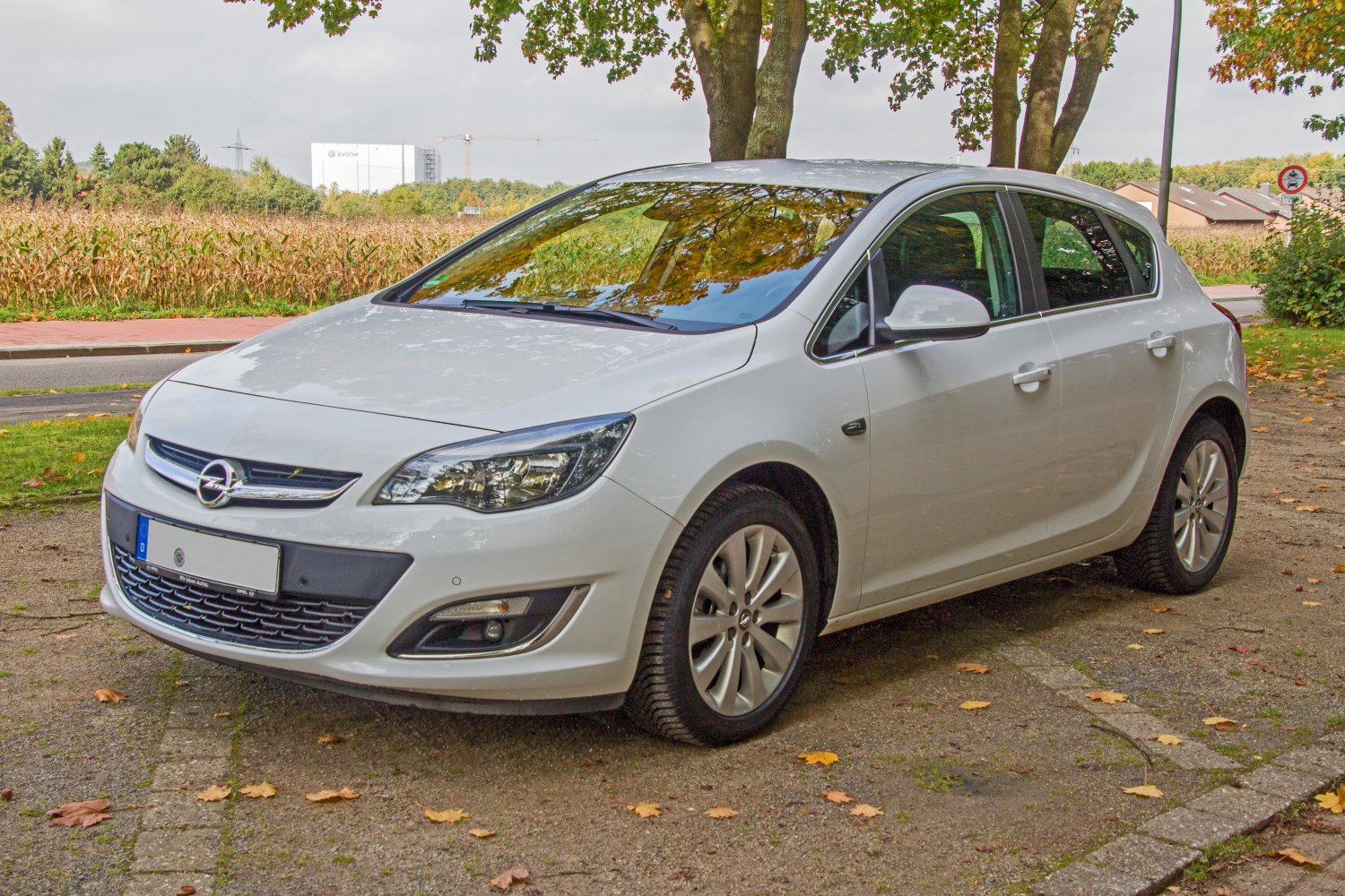 Front-left angle showing headlight and grille of a hatchback