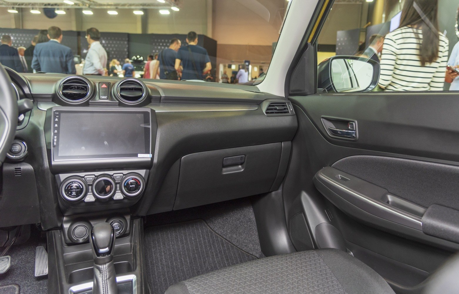 Dashboard with touchscreen and climate control features