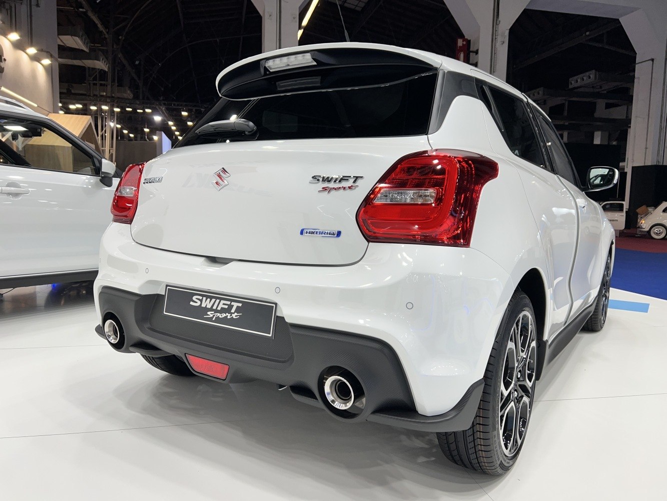 Rear hatch view with dual exhaust and sport badge