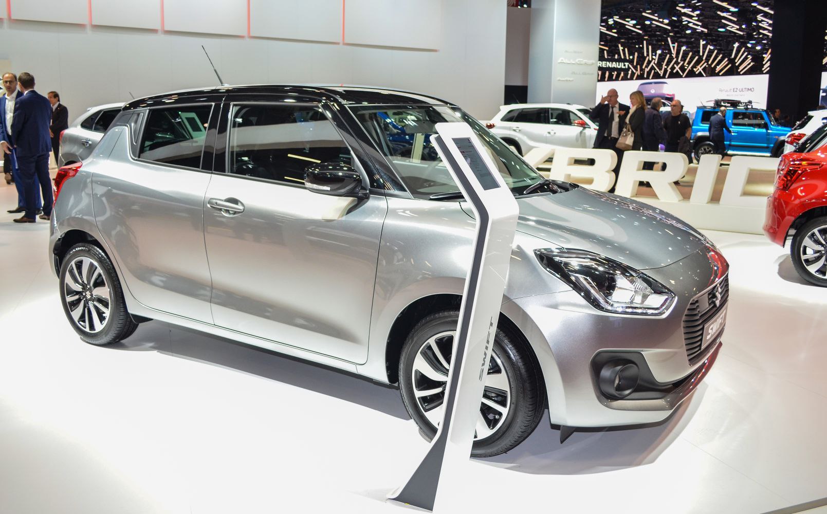 Compact hatchback with two-tone roof and alloy wheels