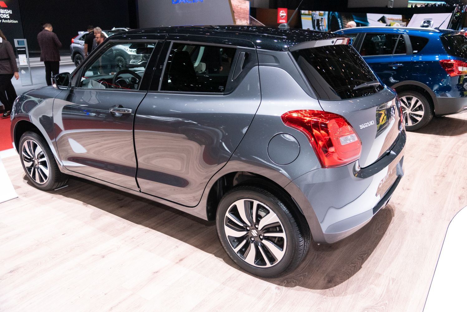 Rear side view and alloy wheels of compact hatchback