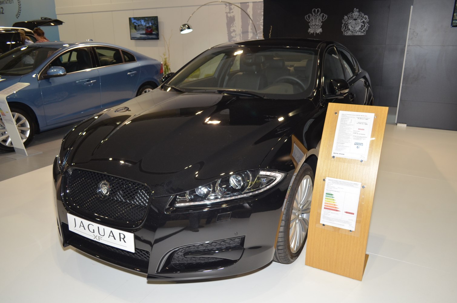 Front view with sleek headlights and grille