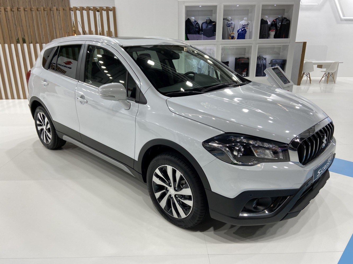 Front side view with modern headlights and sleek alloy wheels