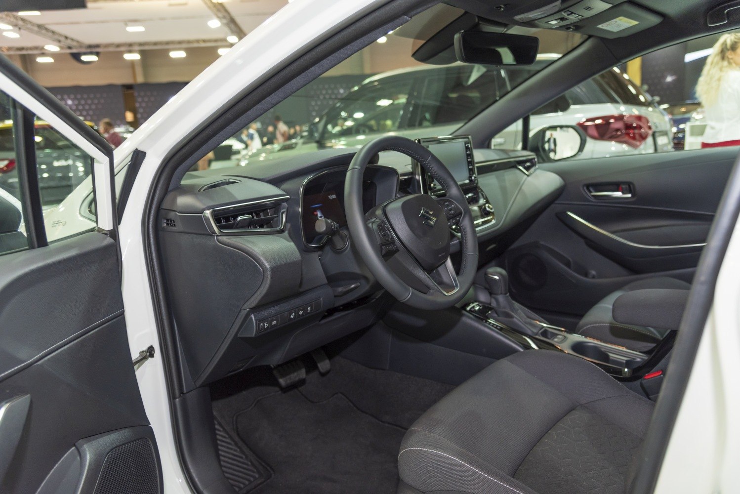 Modern dashboard with digital display and multifunction steering wheel