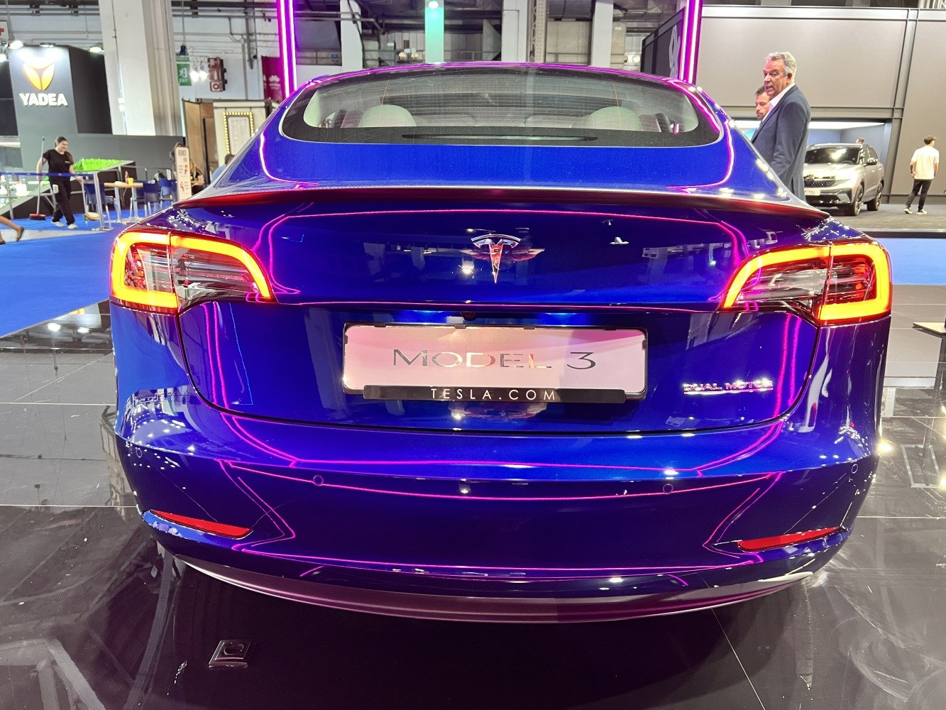 Rear LED taillights and trunk design with Tesla logo