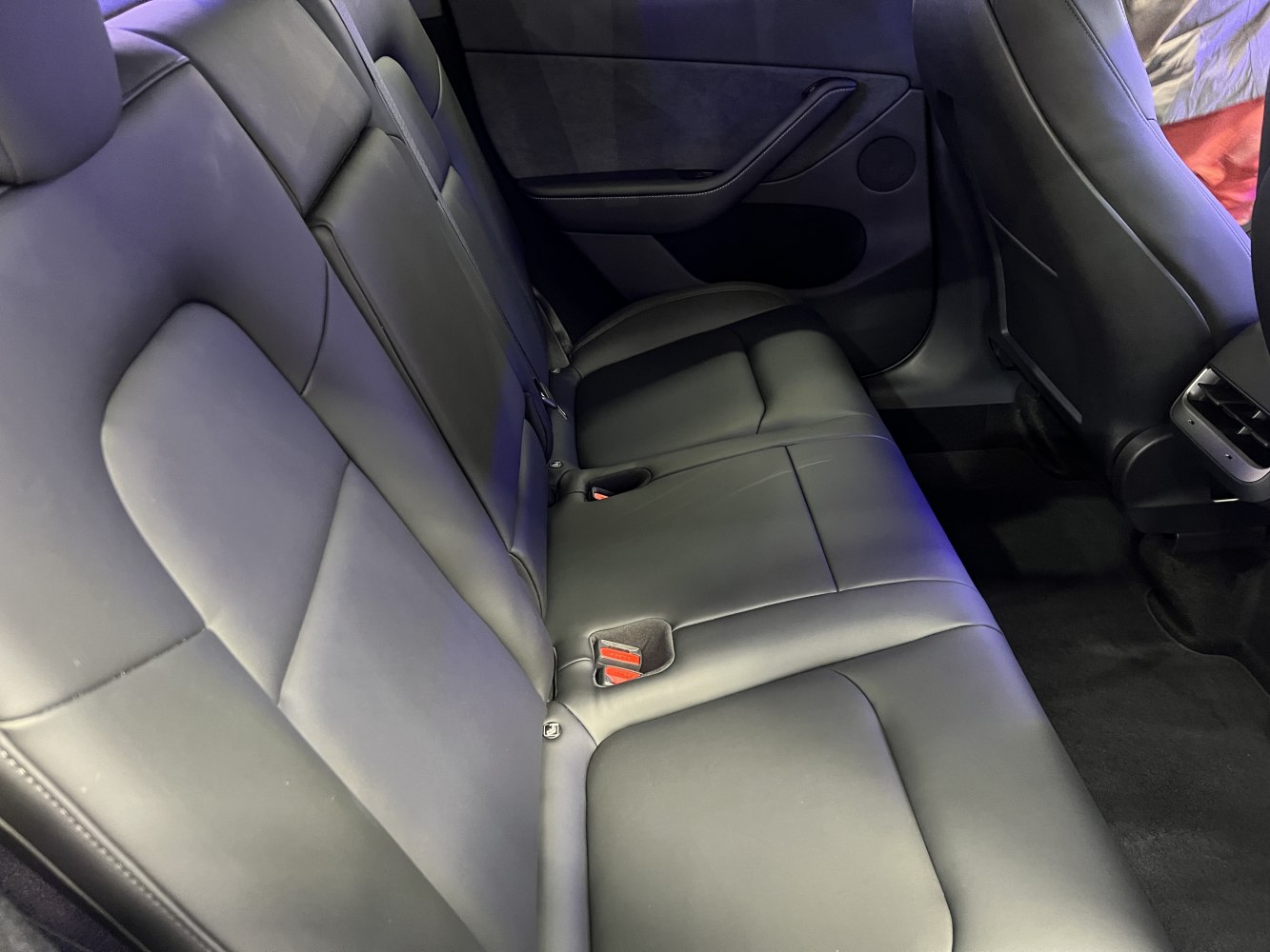 Leather rear seats and door panel interior