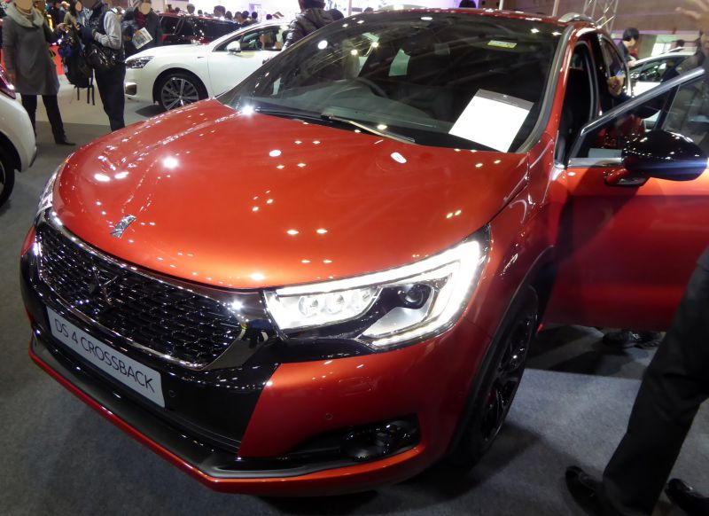 Front grille and LED headlights of a modern crossover