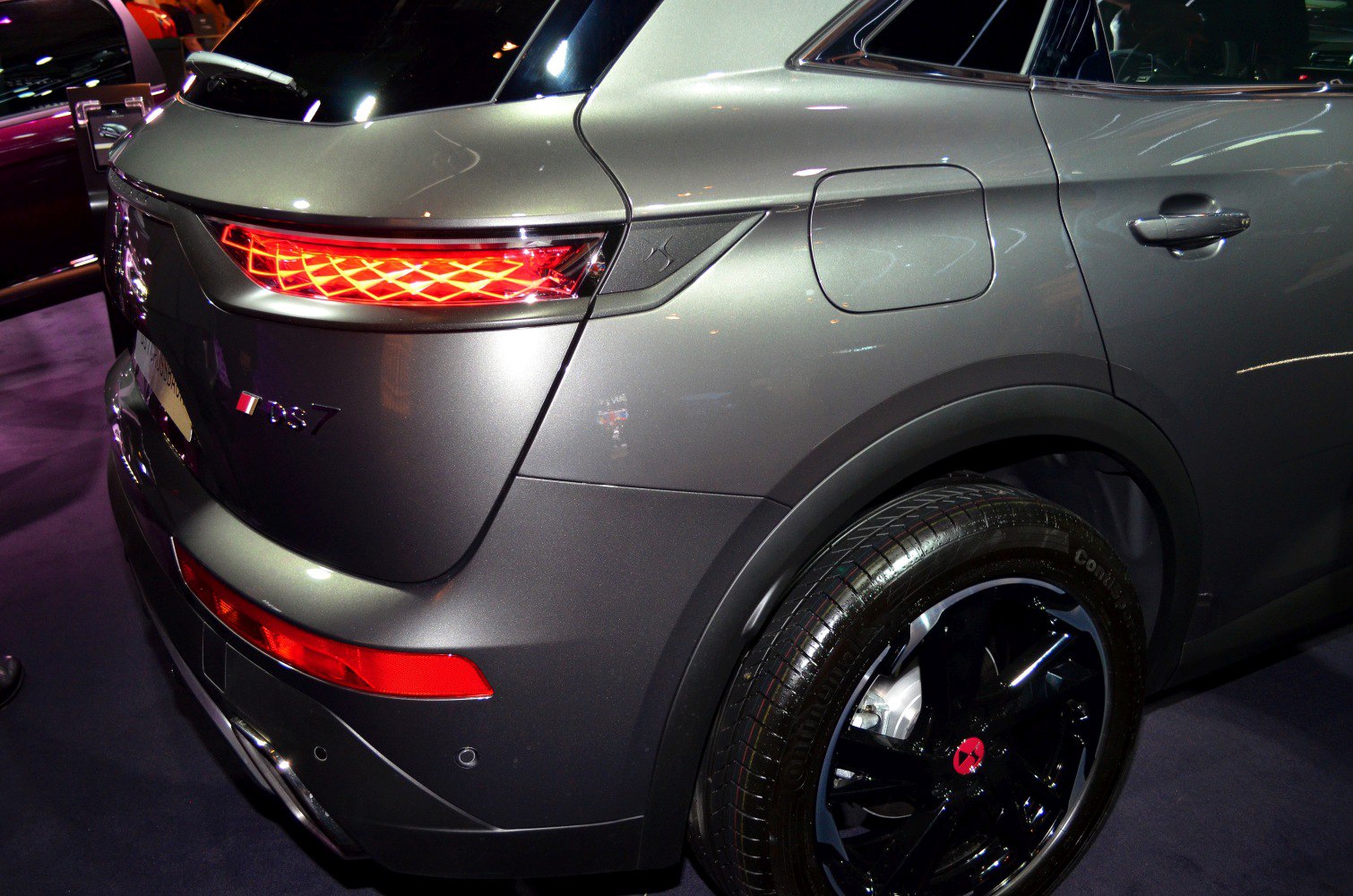 LED rear taillight and black alloy wheel close-up