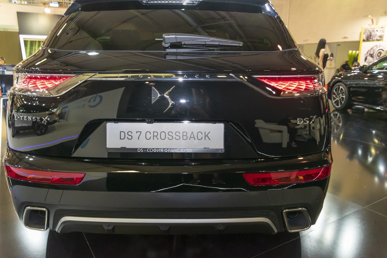 Rear view with LED taillights and dual exhausts