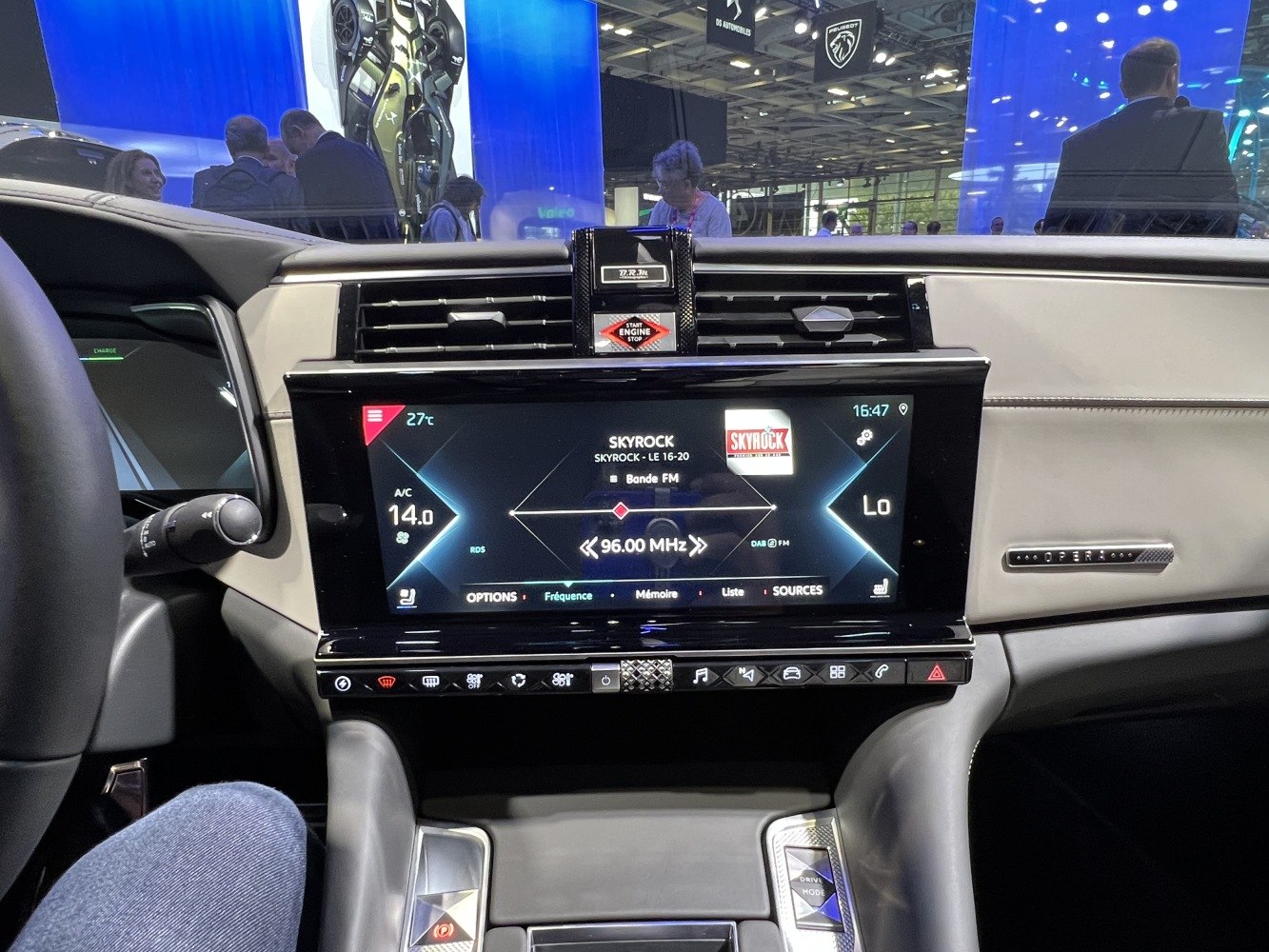 Touchscreen infotainment system with digital climate controls and modern dashboard