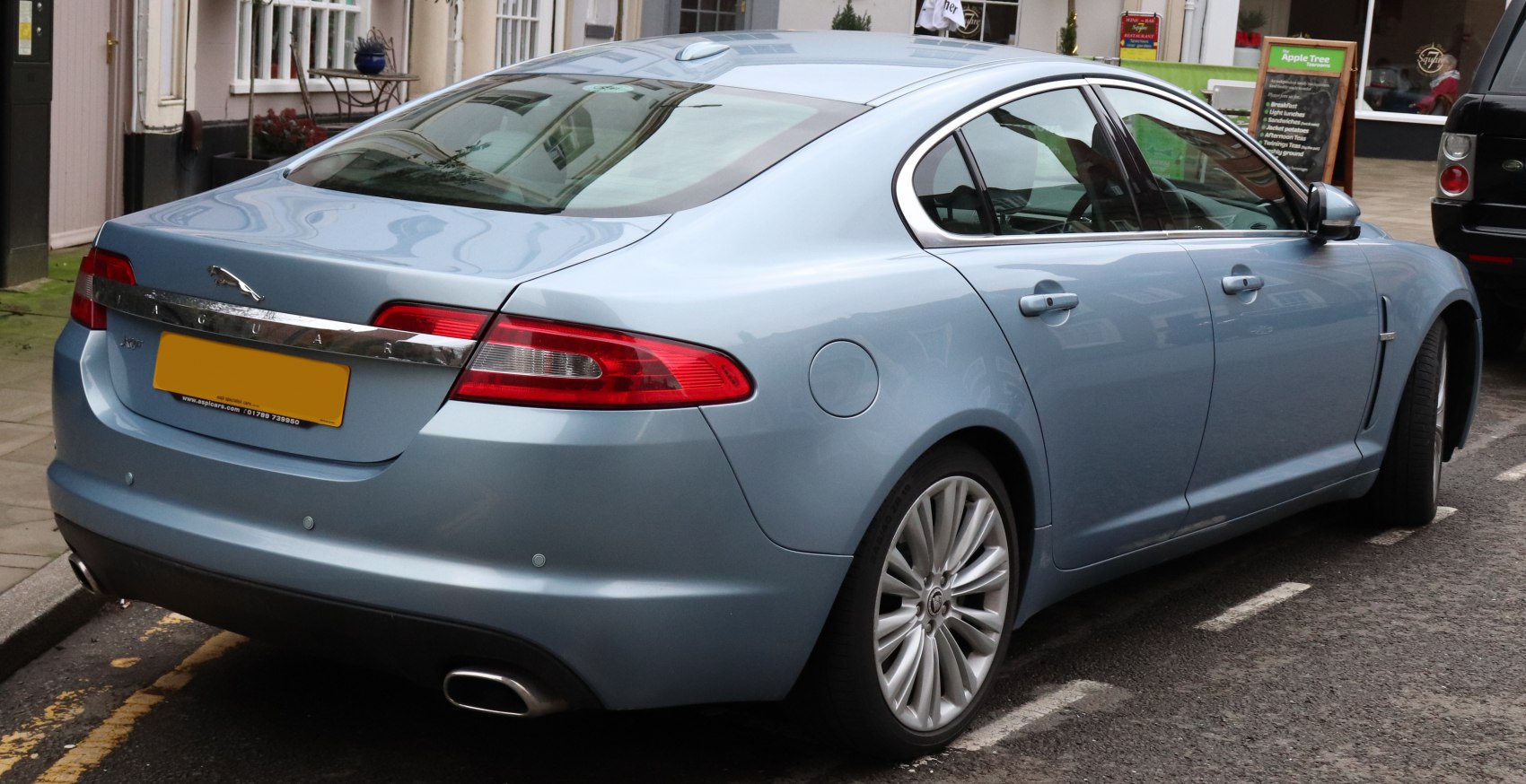 Jaguar XF X250 rear with tail lights and dual exhaust