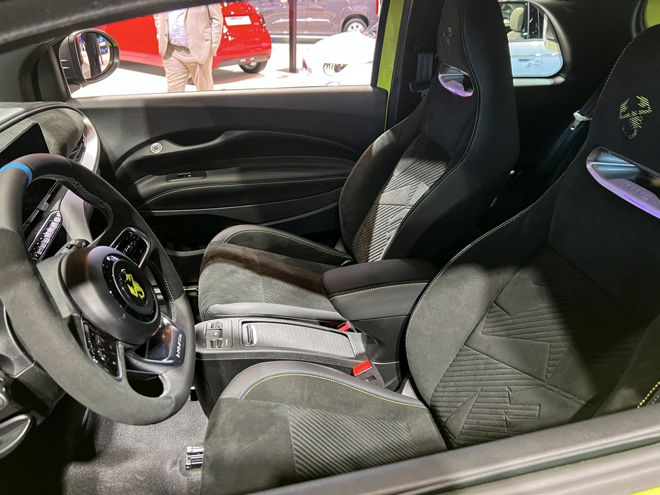 Sport seats with detailed stitching and Alcantara steering wheel