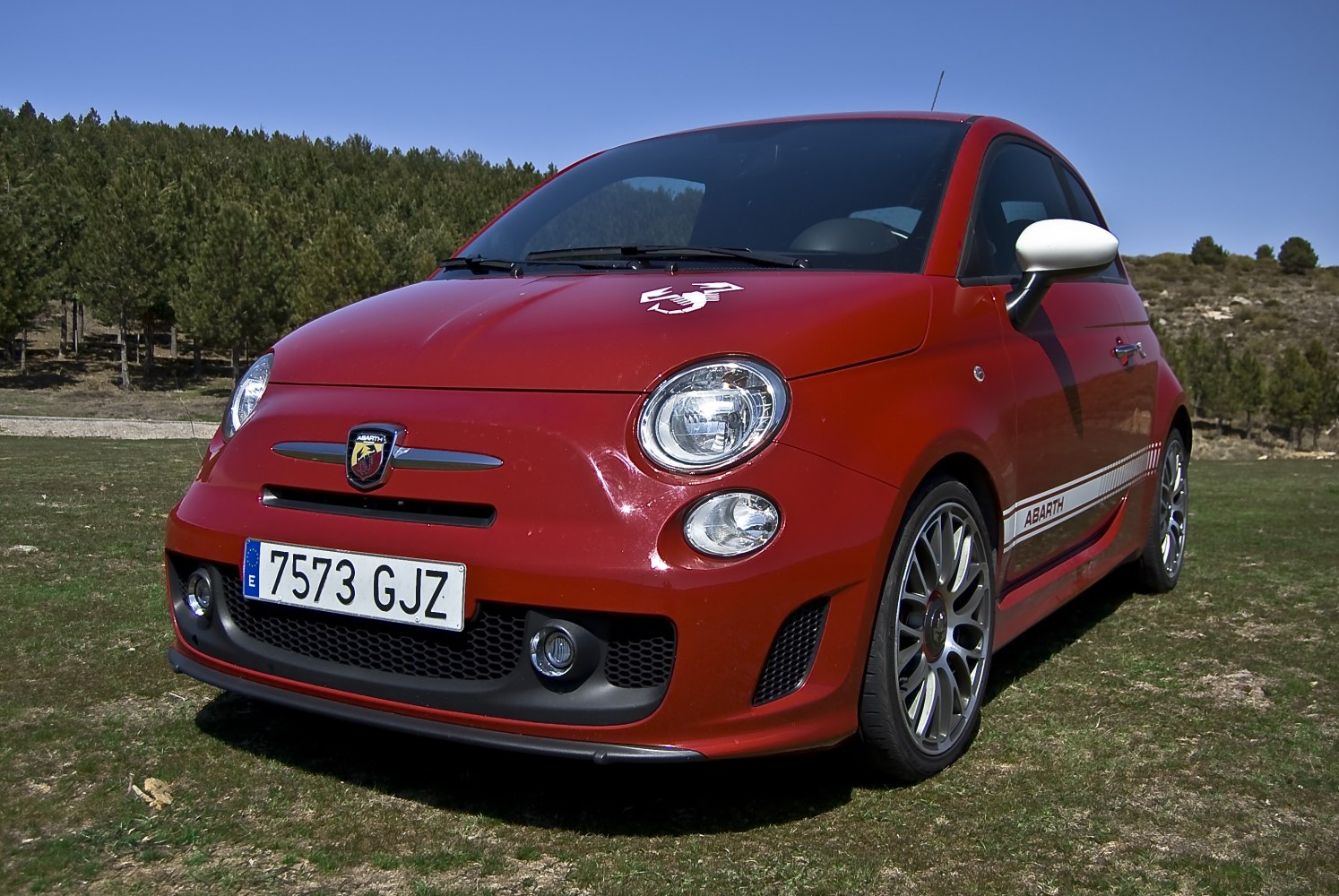 Front end and alloy wheels of a sporty compact car