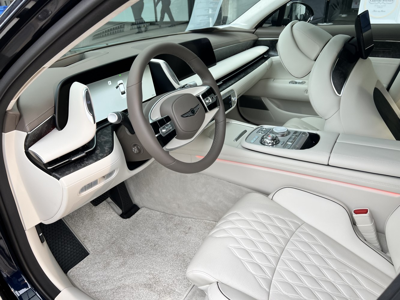 Premium luxury interior with quilted leather seats and digital dashboard
