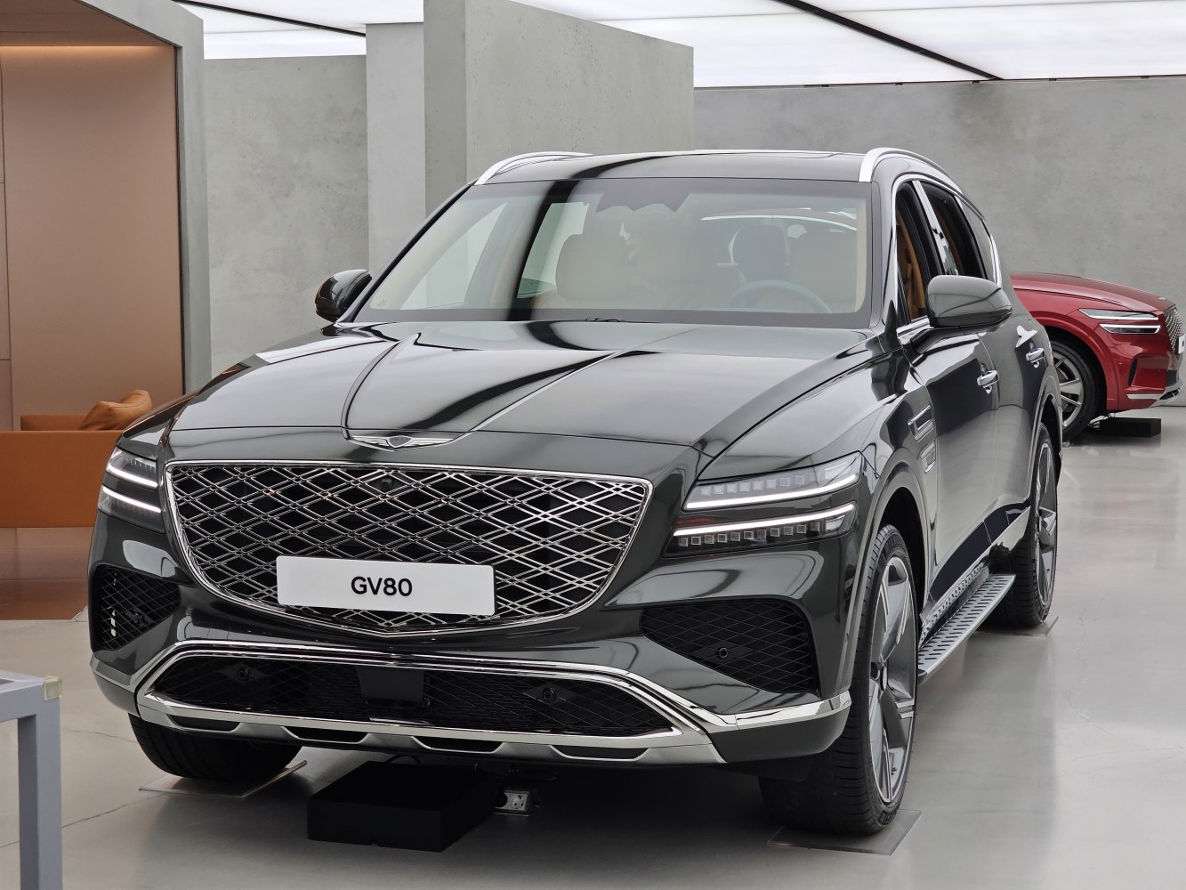 Luxury SUV with chrome diamond grille and LED headlights