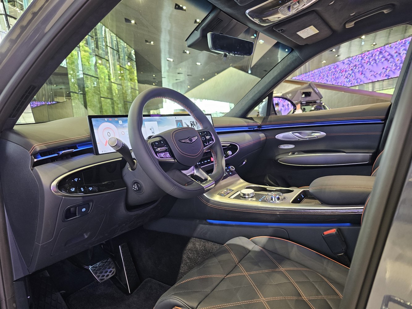 Luxury digital dashboard and quilted leather seating interior