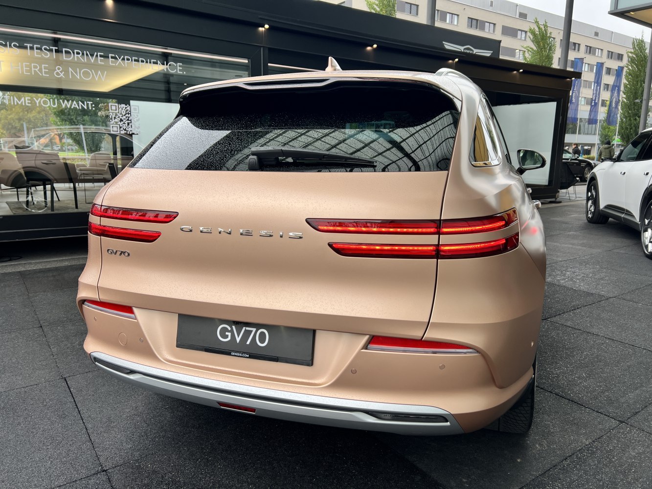 Rear view with distinctive sleek LED tail lights and modern design