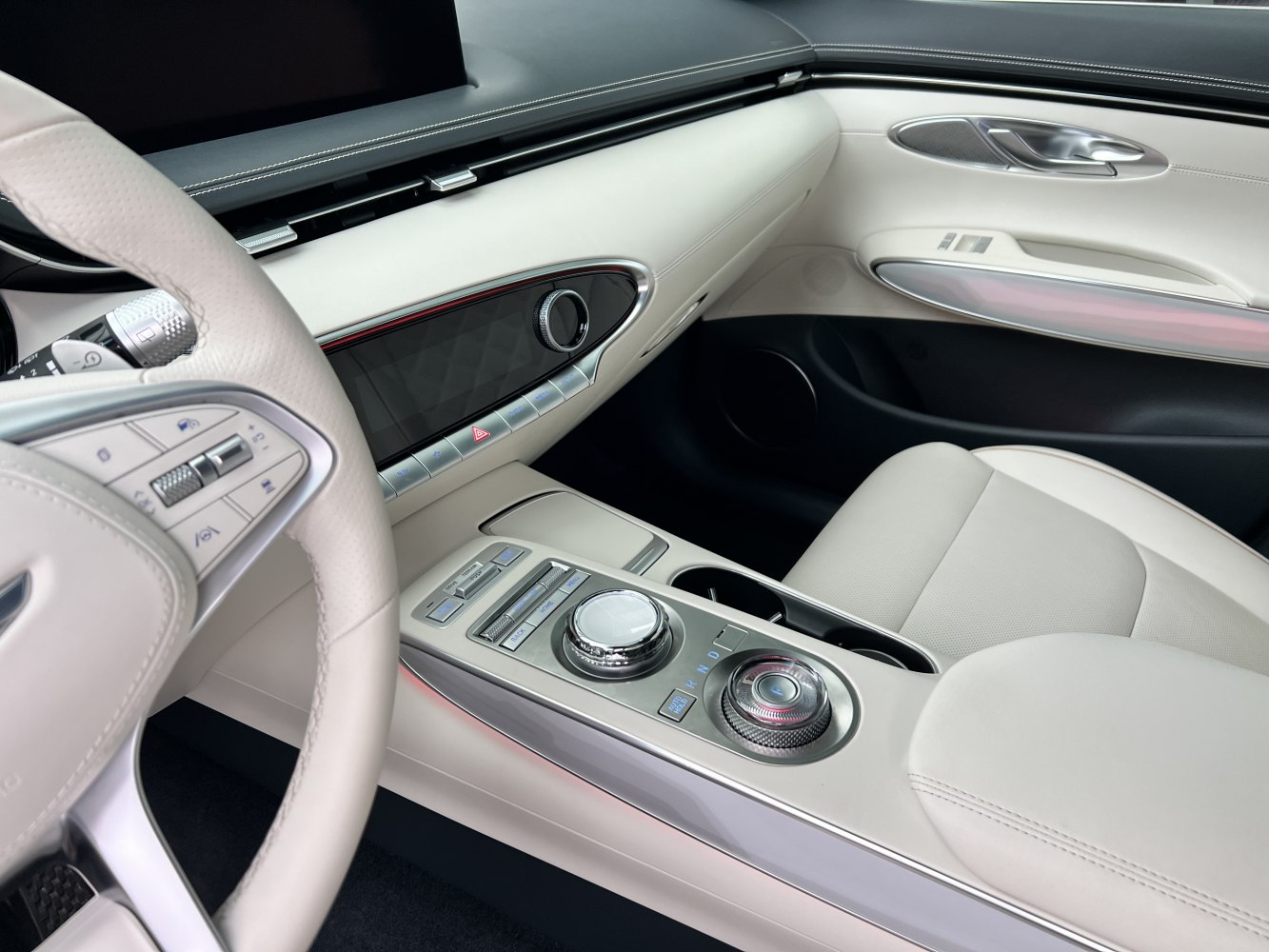 Luxury dashboard and center console with modern controls.