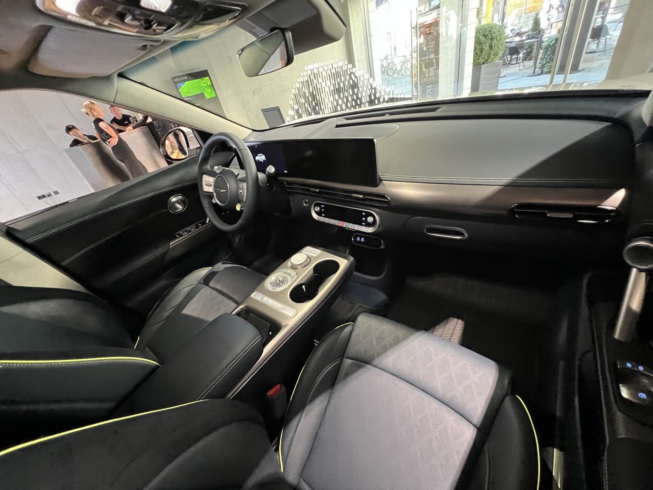 Digital dashboard and steering wheel with modern interior layout