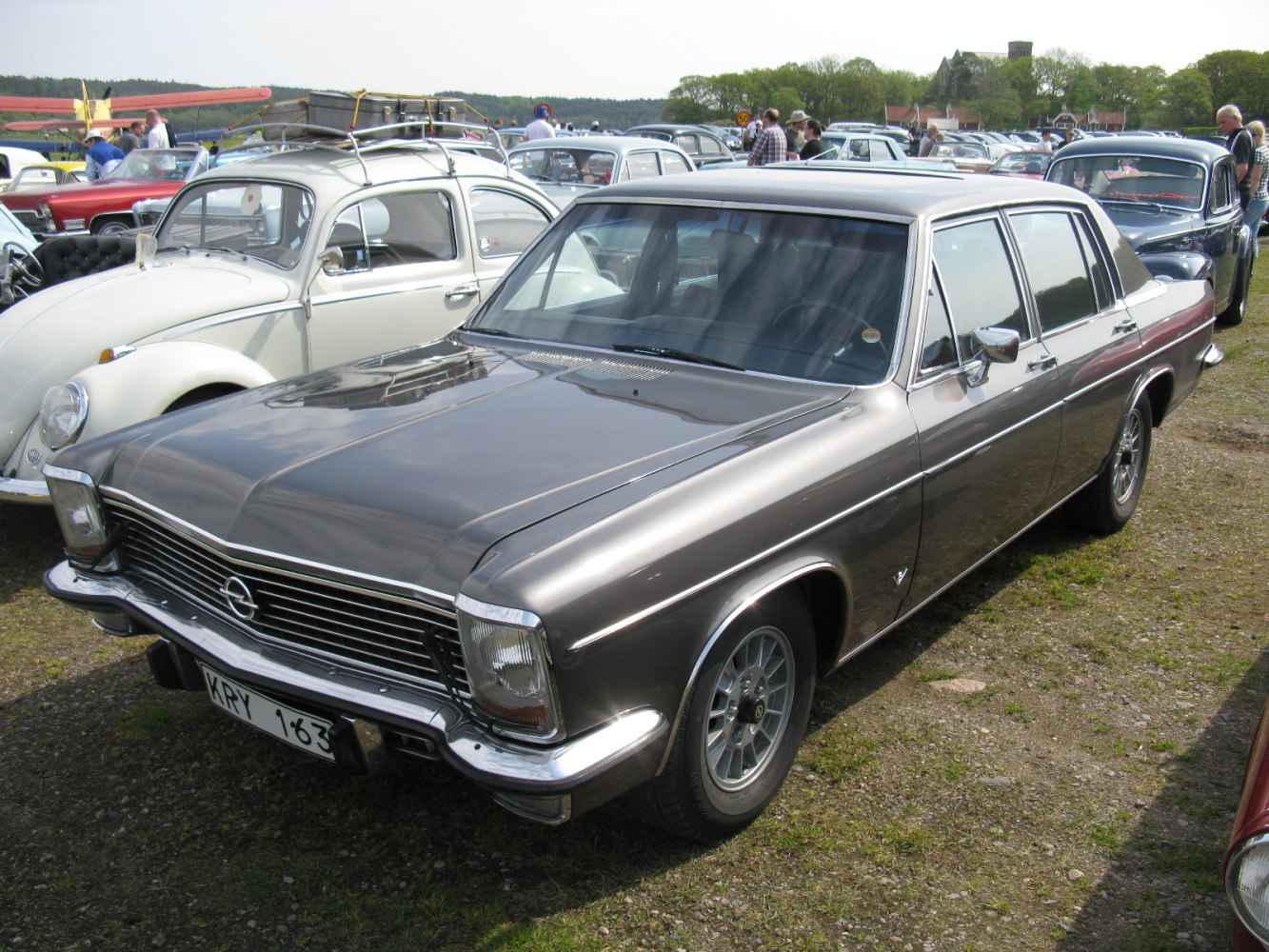 Luxury vintage sedan with chrome accents and alloy wheels
